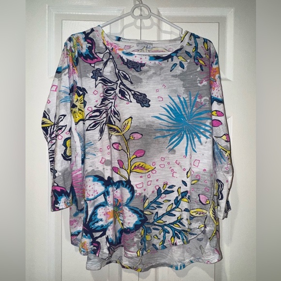 Fresh Produce Floral Print Women's Top. 3/4 sleeve. Size M. VGUC - Picture 1 of 10